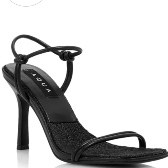Aqua Alaya Strappy High Heel Sandals Black -8 - Picture 1 of 8